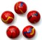 ODIN Red/Blue/Yellow Swirl Glass Marbles 22mm (7/8 inch) SHOOTER Taw (Lot of 5)